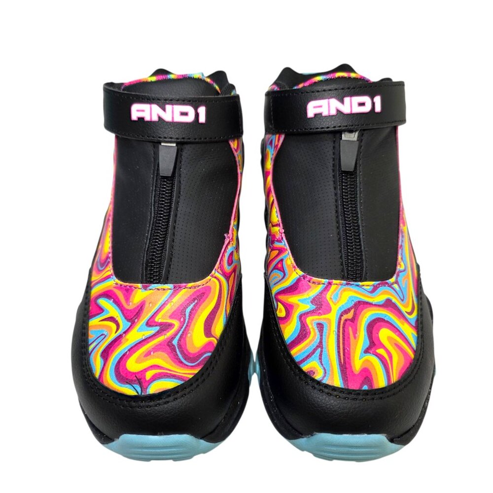 AND1 Athletic Sneakers Hi-Top Zip Little & Big Boy Size 3 & 4 Odor-Reducing Tech - Picture 3 of 9